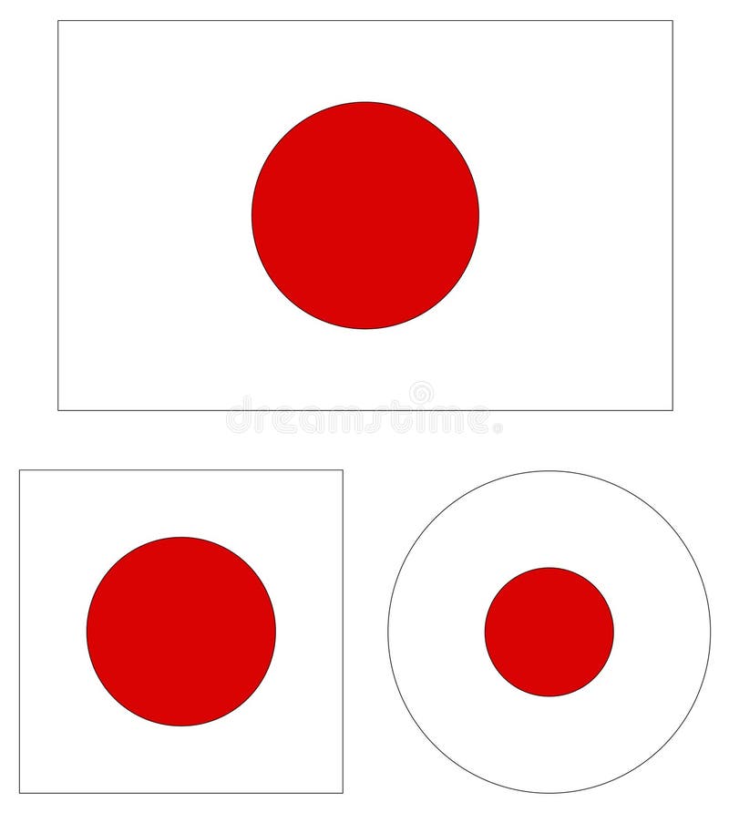 Japan flag - island country in Asia vector illustration Japan flag - island country in Asia vector illustration