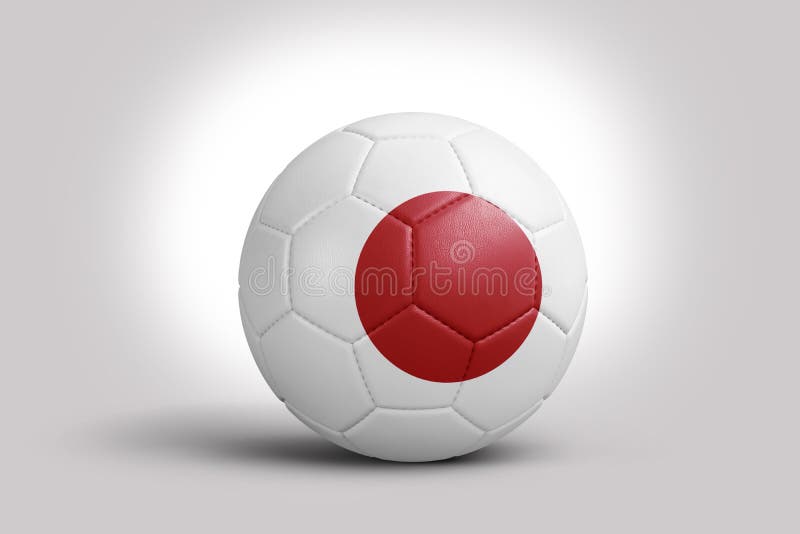 Japan-Flagge auf Ball, Wiedergabe 3d Fu?ball in der Illustration 3d lizenzfreie abbildung Japan-Flagge auf Ball, Wiedergabe 3d Fu?ball in der Illustration 3d lizenzfreie abbildung