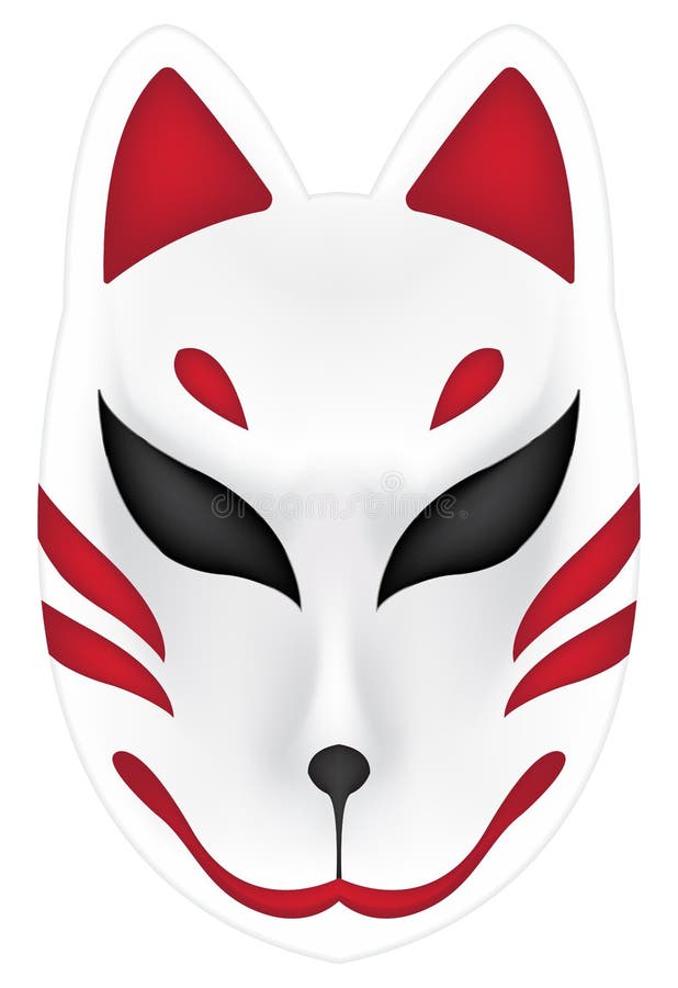 Kitsune Mask stock vector. Illustration of circle, nkitsune 117290734