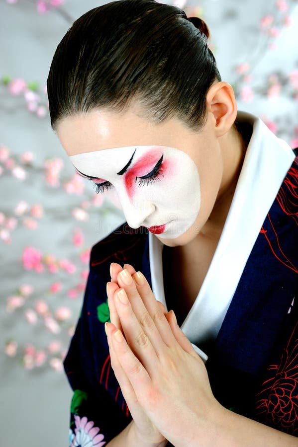 Japan geisha woman with creative make-up