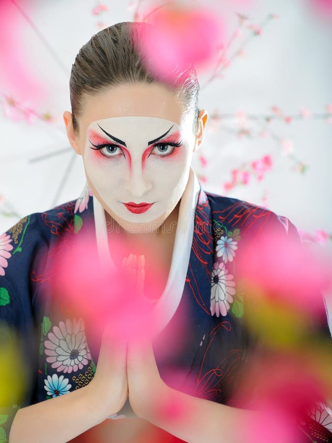 Japan geisha woman with creative make-up