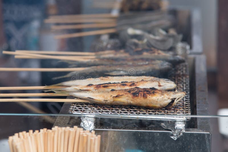 Japan grill fish stock photo. Image of japan, brown, barbeque 61937058