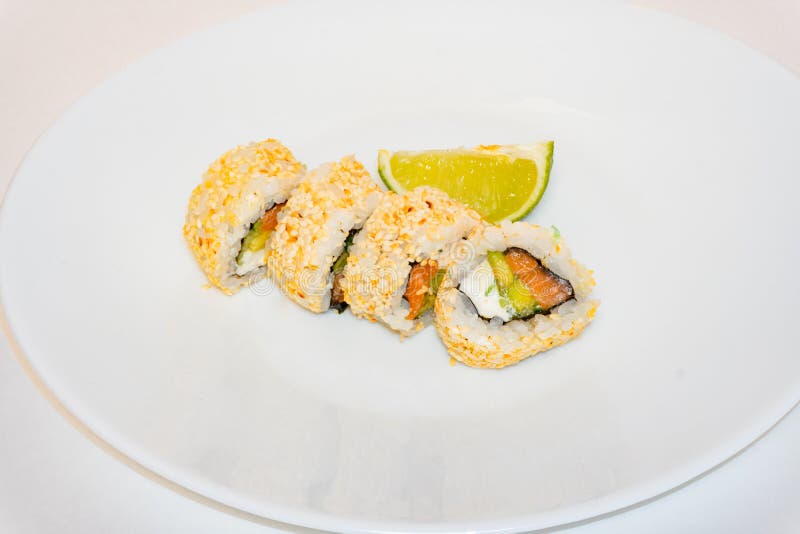 https://thumbs.dreamstime.com/b/japan-kitchen-european-sushi-rolls-cream-cheese-salmon-avocado-set-california-fried-sesame-slice-lime-lie-white-211422827.jpg