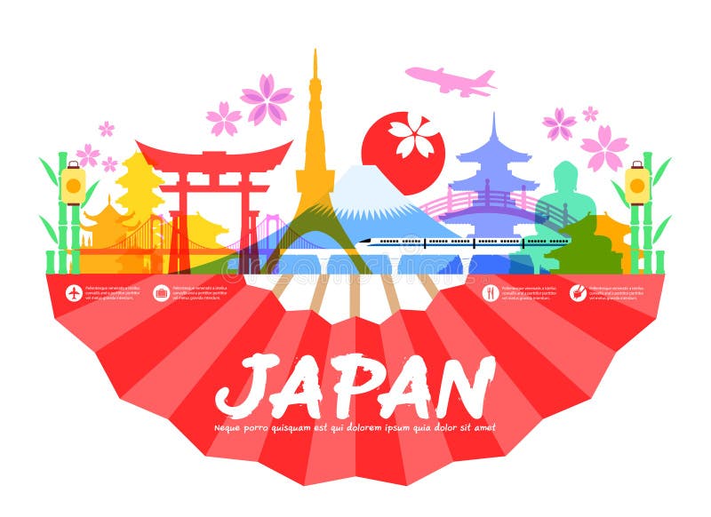 Japan loppgränsmärken vektor illustrationer Japan loppgränsmärken vektor illustrationer