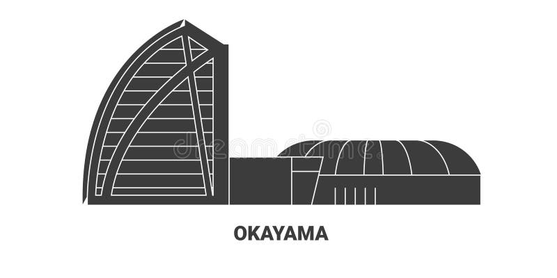 Japan, Okayama travel landmark vector illustration vector illustration