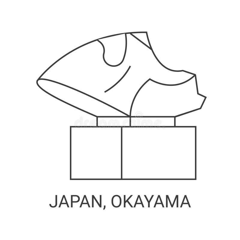 Japan, Okayama travel landmark vector illustration royalty free illustration