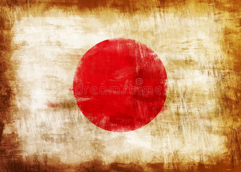Japan old painted flag stock illustration. Image of wood 7490844