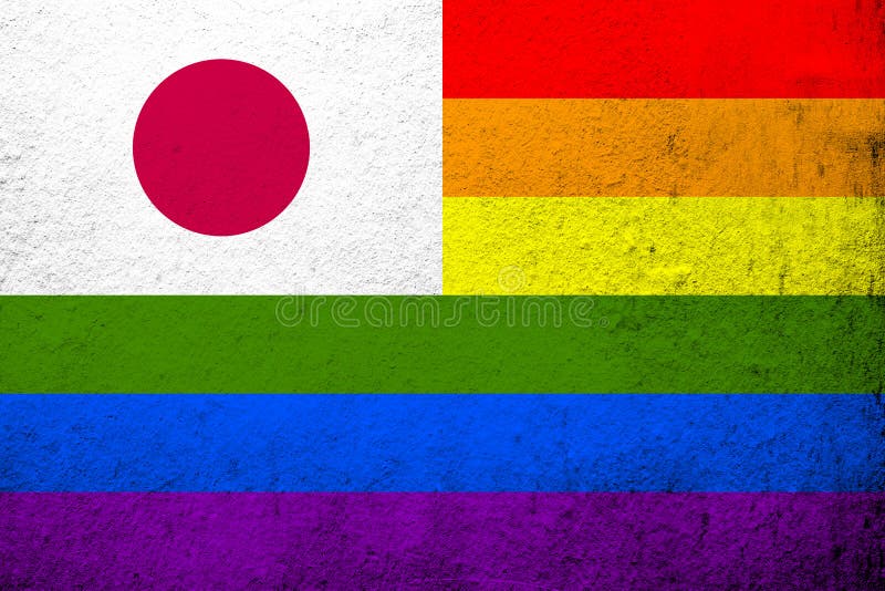 Japan Rainbow LGBT Pride Flag. Stock Illustration - Illustration ...