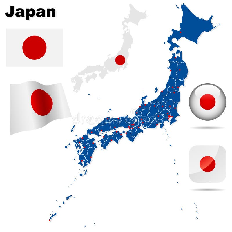 Japan map stock illustration. Illustration of kanji - 104115466