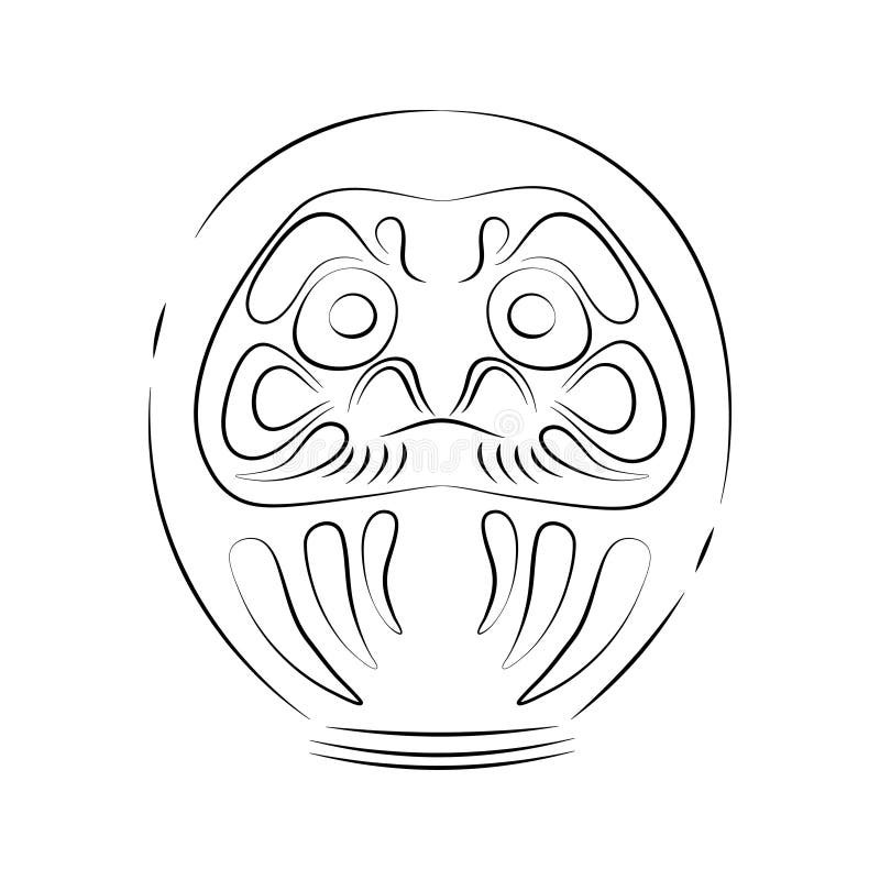 Japan shinto ceremony daruma doll vector illustration simplified travel icon. Ritual talisman. Buddha shrine. Chinese royalty free illustration Japan shinto ceremony daruma doll vector illustration simplified travel icon. Ritual talisman. Buddha shrine. Chinese royalty free illustration