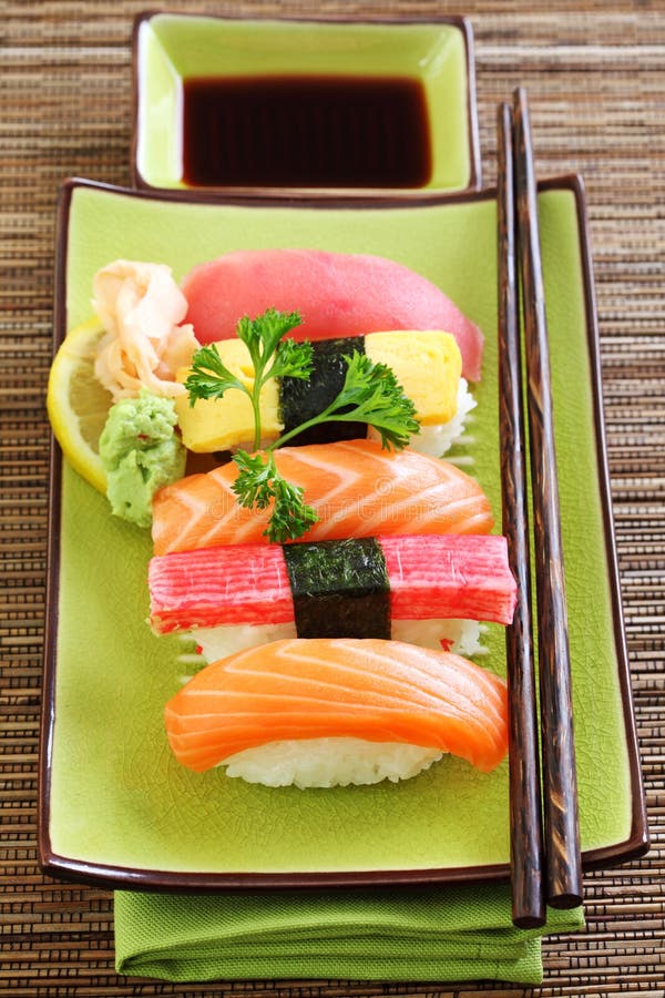 Japan traditional food sushi royalty free stock photography