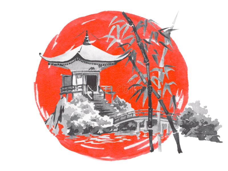 Japanese Red Sun Painting Stock Illustrations – 1,605 Japanese Red Sun ...
