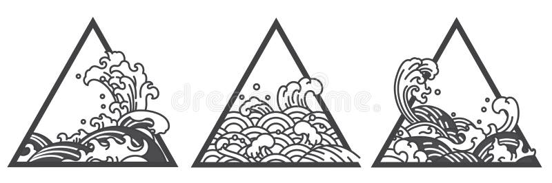 Water Wave Line Logo Symbols Stock Vector Illustration Of Creative Antique