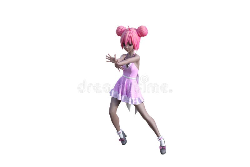Japanese Anime Character in Various Poses. Stock Illustration -  Illustration of beautiful, japan: 221616077