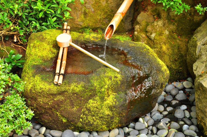 Japanese bamboo fountain stock image. Image of japan 10463289