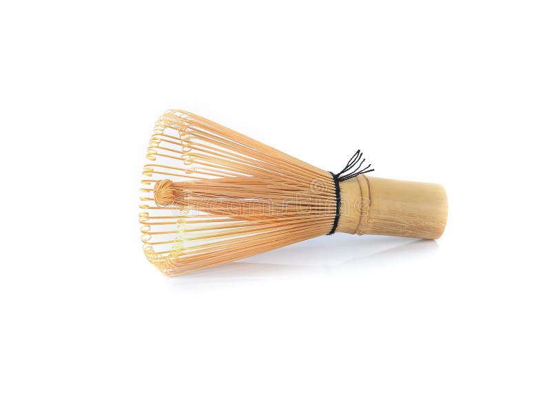 Japanese Bamboo Tea Whisk On White Background Stock Image Image of