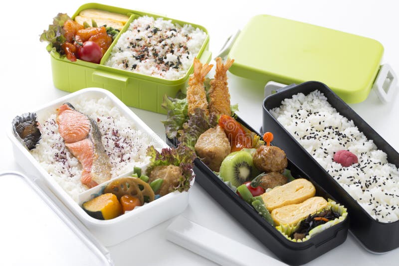 Japanese Bento, Well-balanced Meal, Stock Image - Image of white, lunch:  165782153