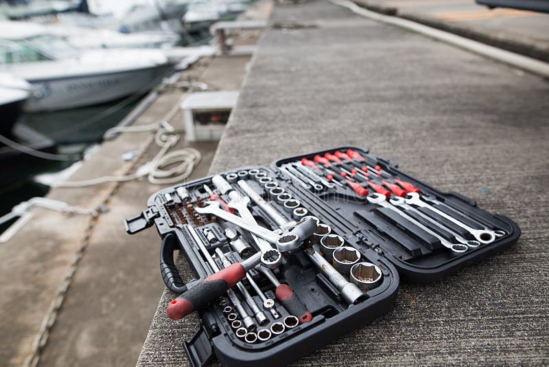 Boat Maintenance Scenery and Tools Stock Image Image of city, traffic