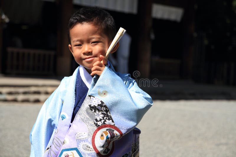 Japanese Boy at Seven-Five-Three Festival Stock Photo - Image of event ...