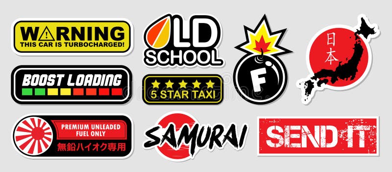 Japanese Car Decals Stock Illustrations – 56 Japanese Car Decals Stock  Illustrations, Vectors & Clipart - Dreamstime