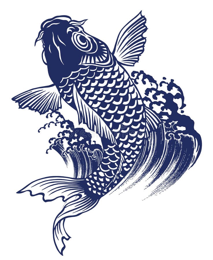 Japanese Carp Stock Vector Illustration Of Blue Water 41754818