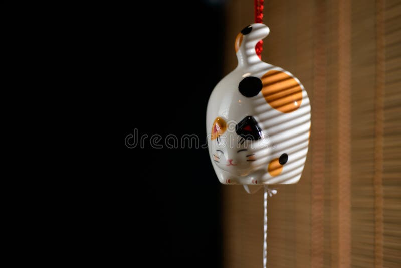Japanese Cat Bell on Window Stock Image Image of emotion, vintage