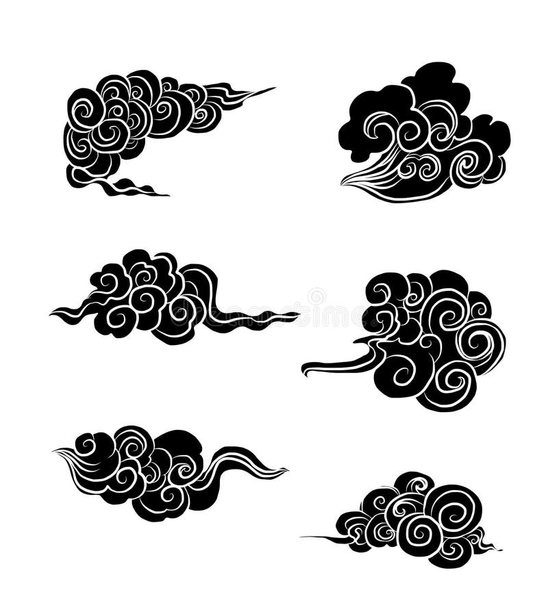 Tattoo Design Japanese Cloud and Wave Full Sleeve · Creative Fabrica
