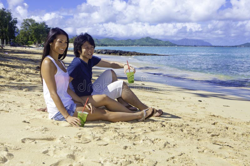 Japanese Couple At The Beach Stock Image Image Of Happy Pacific 36480873
