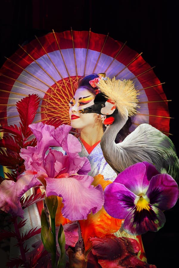 Geisha collage portrait