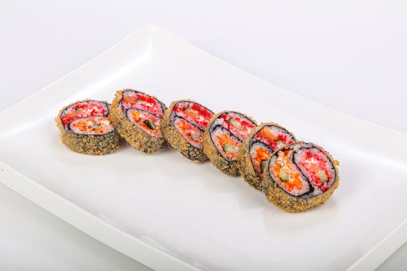 Japanese Cuisine Tempura Roll with Fish Stock Photo Image of