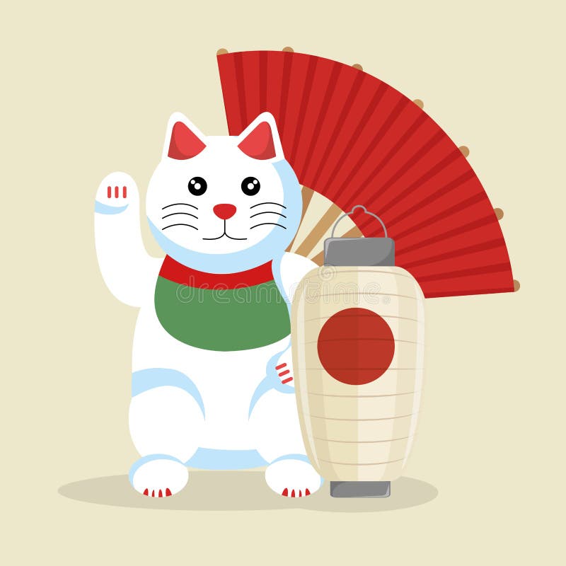 Japanese culture cat lucky stock vector. Illustration of decoration