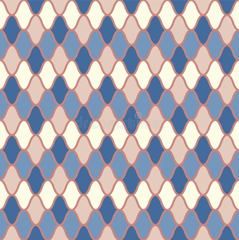 Japanese Curl Zigzag Line Mosaic Vector Seamless Pattern vector illustration