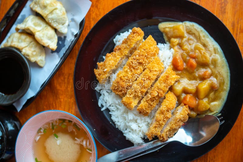 Katsu Curry(Curry Rice with Fried Pork) Stock Image - Image of brown