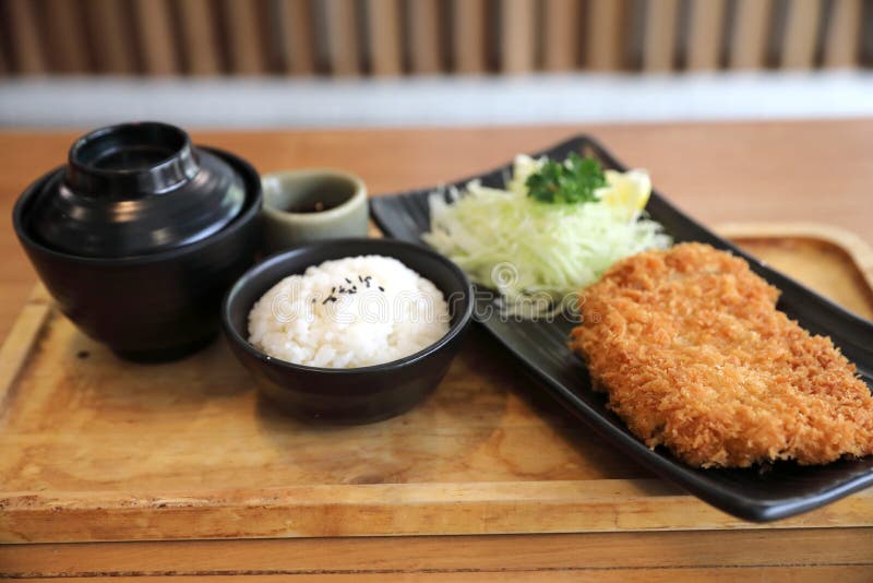 Japanese Deep Fried Pork Cutlet with Rice, Japanese Food Stock Image