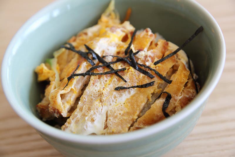 Japanese Deep Fried Pork with Egg on Rice , Katsudon Stock Image