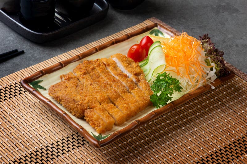Japanese Deep Fried Pork or Tonkatsu Set with Rice Stock Image Image