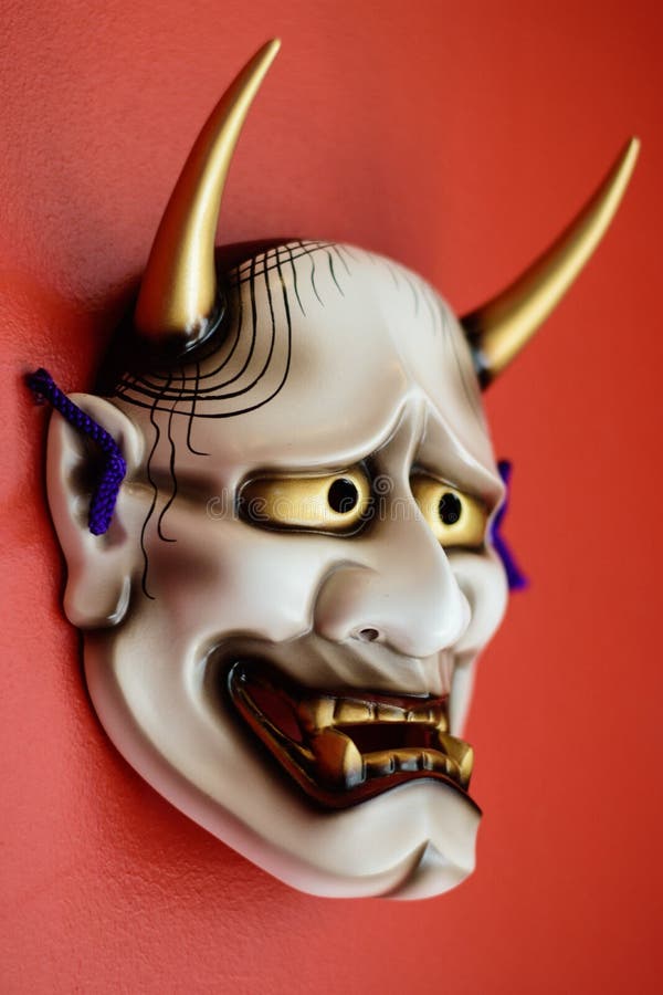 Japanese devil mask stock photo. Image of white, traditional 95776476