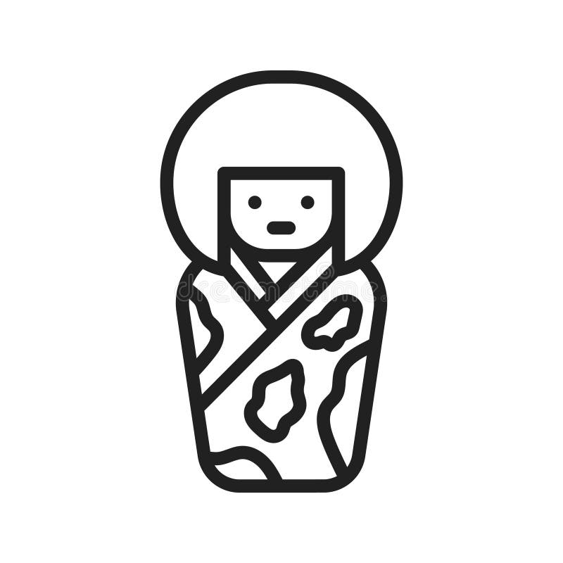 Japanese Doll Icon Vector Image. Suitable for Mobile Apps,  Apps and Print Media. Stock