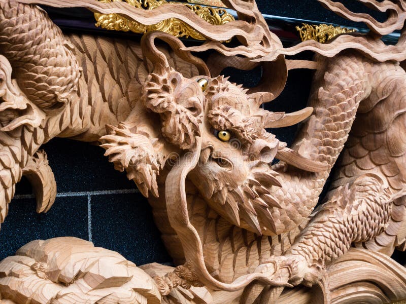 Japanese dragon carving