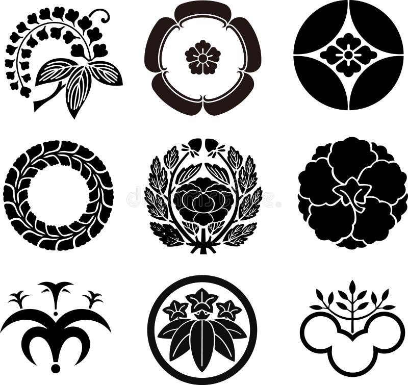 Japanese Family Crests stock vector. Illustration of tree - 19250904