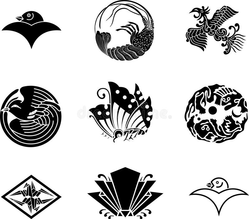 Japanese Family Crests stock illustration Japanese Family Crests stock illustration
