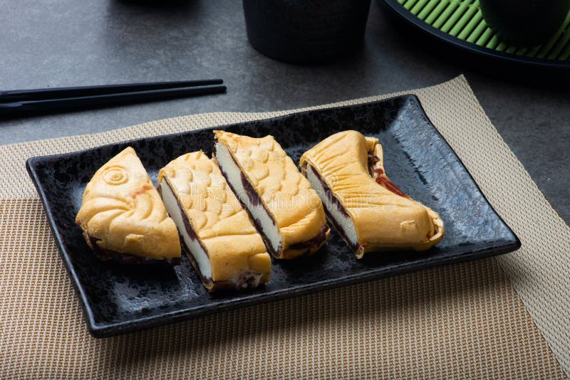 Japanese Fish Wafer Ice Cream Stock Image Image of cream, chocolate 129610741