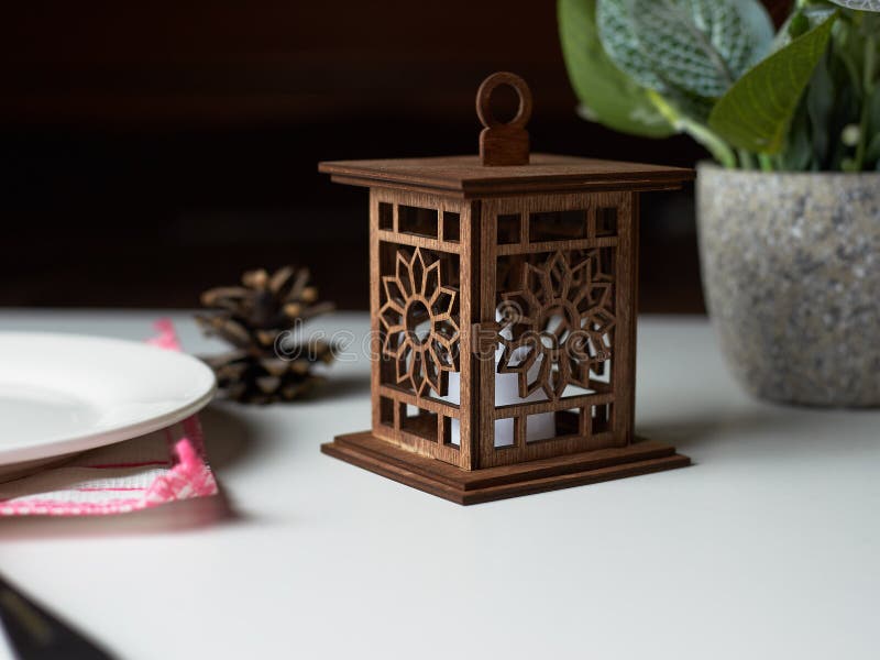 Japanese Flashlight or Chinese Candle Holder Decorative Stock Photo