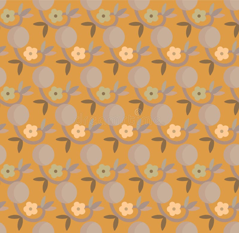 Japanese Flower Curl Vine Motif Vector Seamless Pattern vector illustration