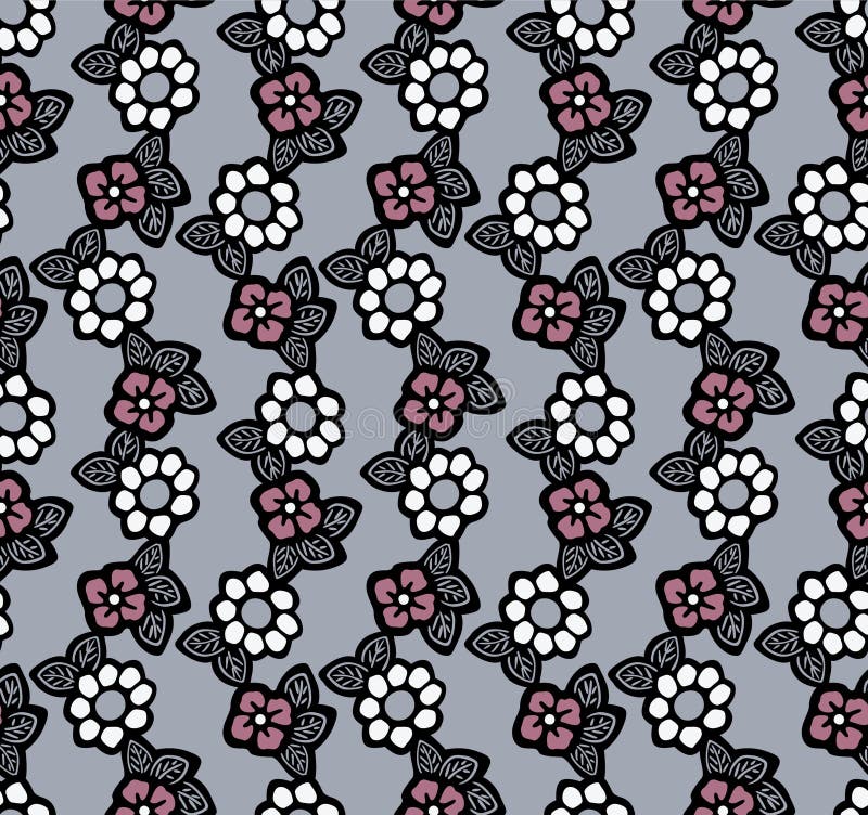 Japanese Flower Leaf Motif Fall Vector Seamless Pattern vector illustration