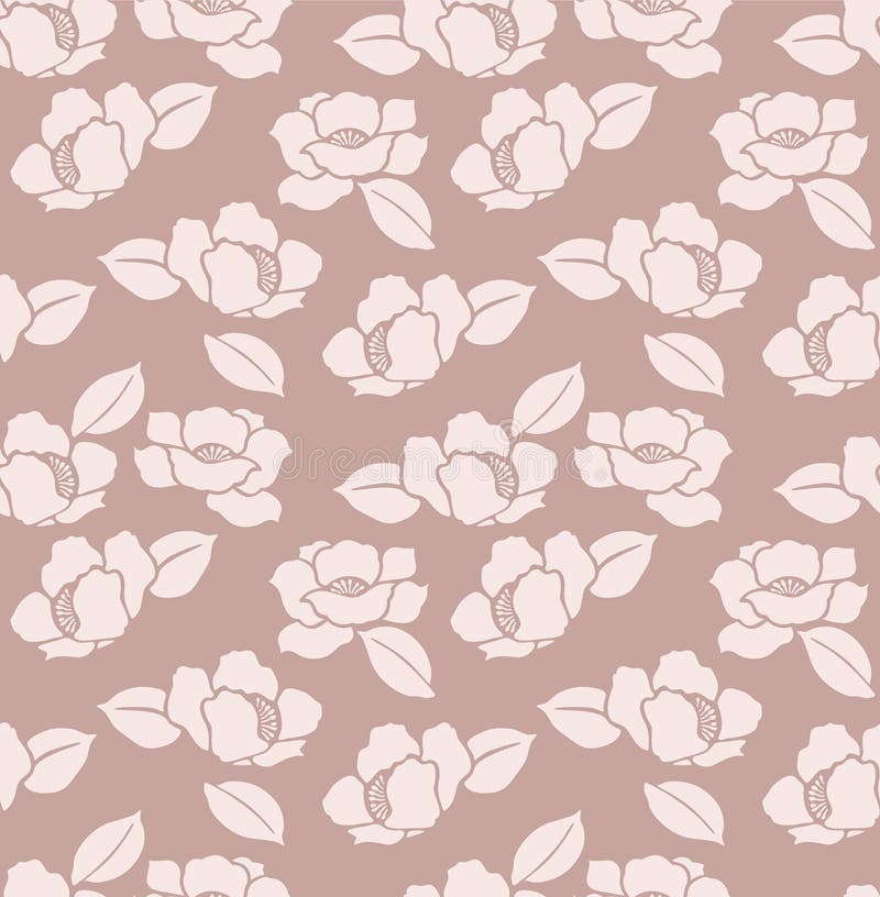 Japanese Flower Leaf Motif Vector Seamless Pattern stock illustration
