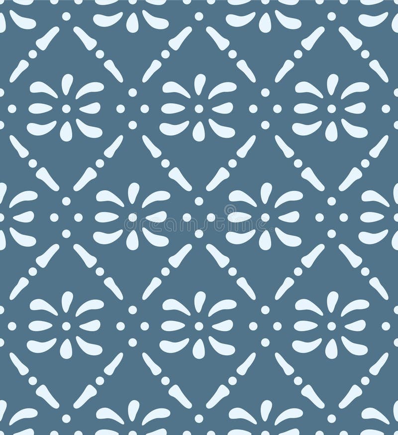 Japanese Flower Motif Diamond Vector Seamless Pattern royalty free illustration