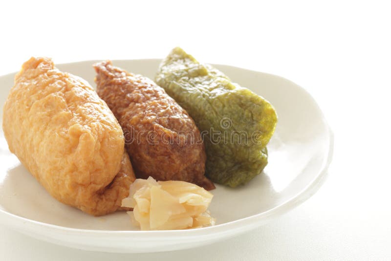 Japanese Food, Deep Fried Tofu Skin and Rice Ball Stock Photo - Image