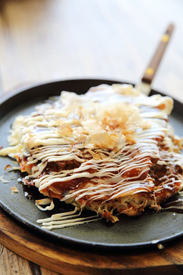Japanese Food Okonomiyaki , Japanese Pizza Stock Image - Image of osaka ...