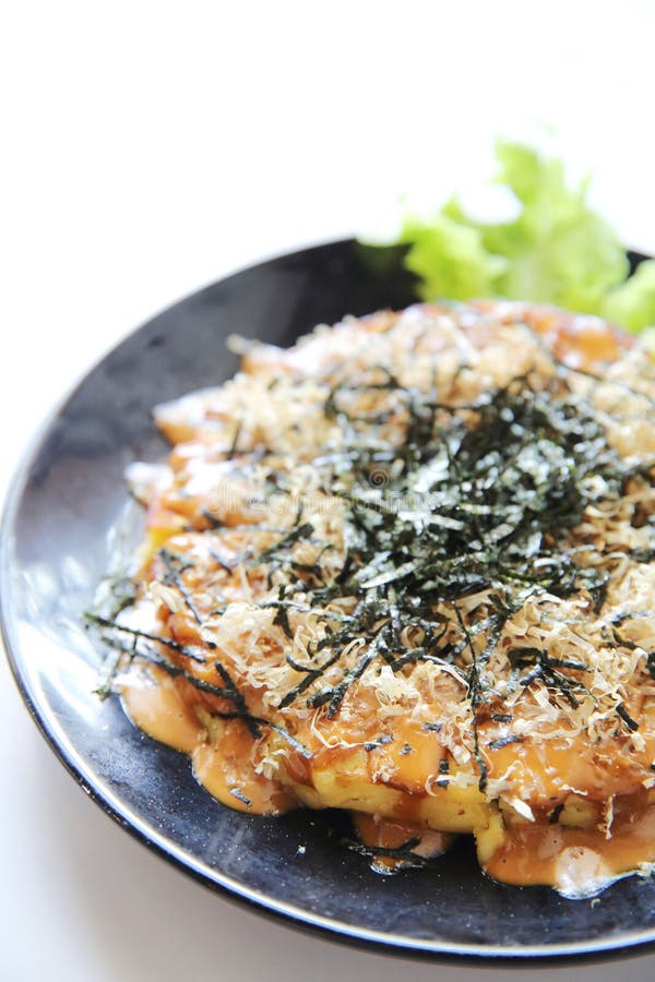 Japanese Food Okonomiyaki , Japanese Pizza Stock Image - Image of ...